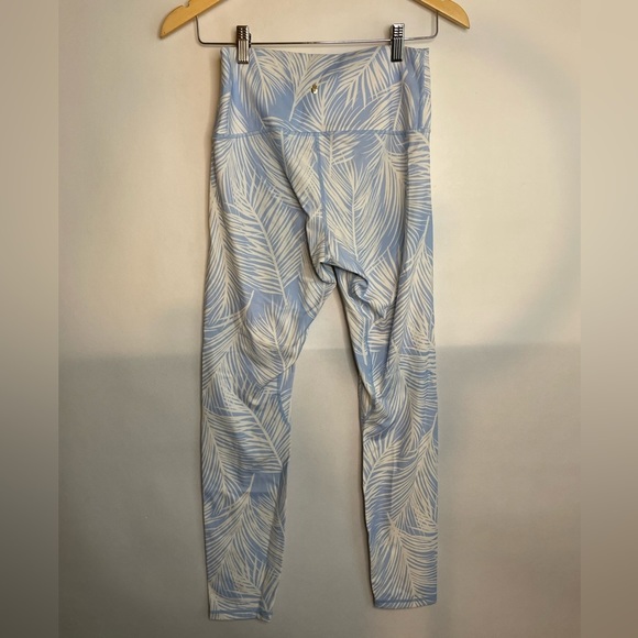Spiritual Gangster Blue Leaf Print Leggings - Picture 1 of 5